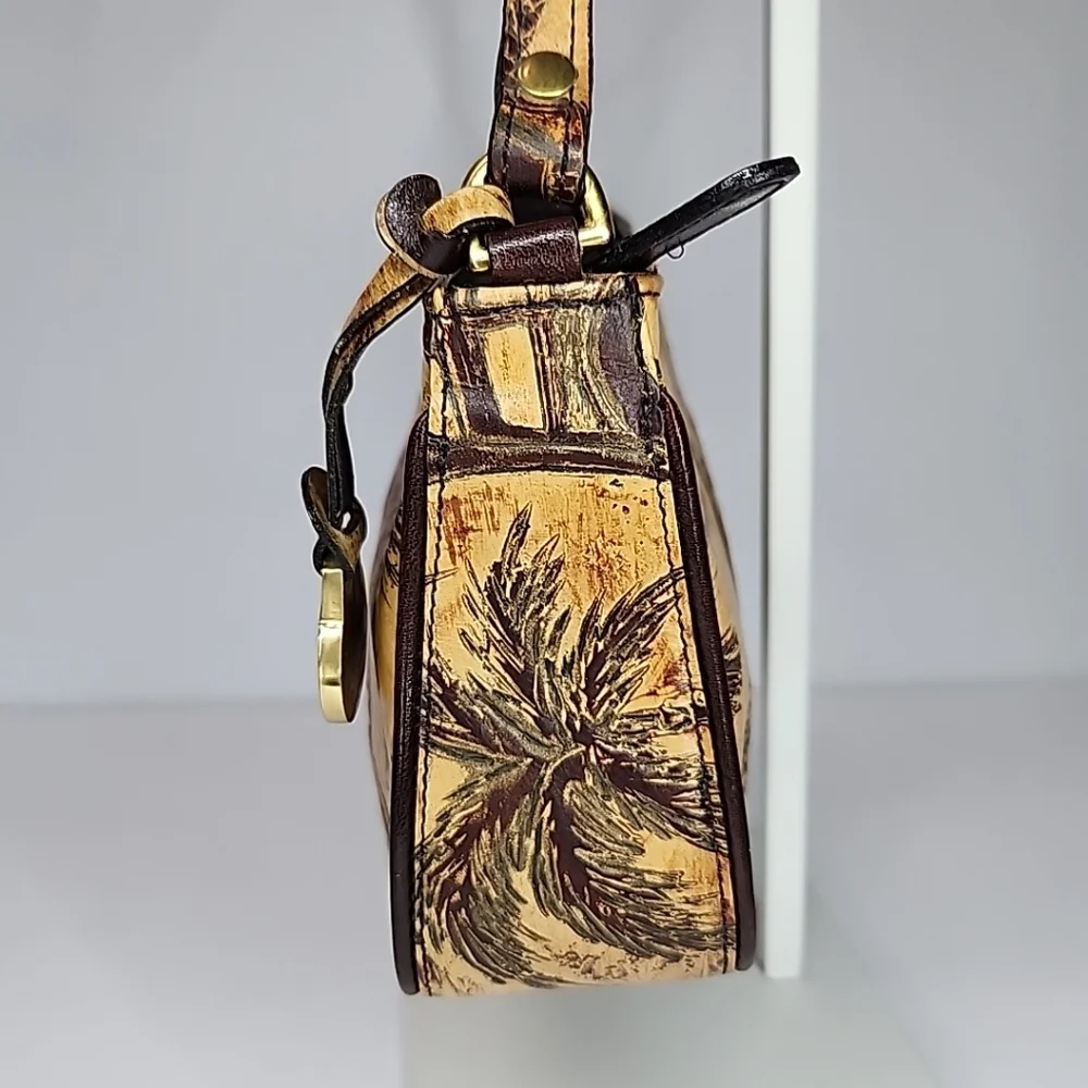 Brahmin Emma Copa Cabana Woody Car Leather Handbag Chocolate Brown Small RARE - Picture 8 of 16